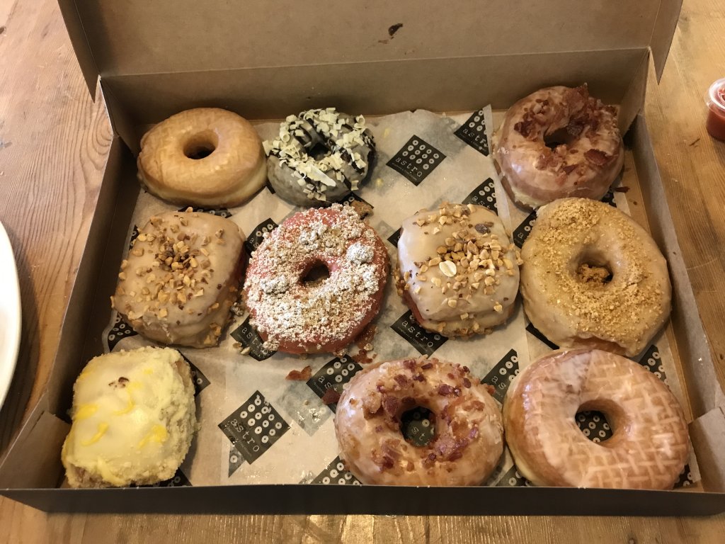 One dozen assorted doughnuts from Astro